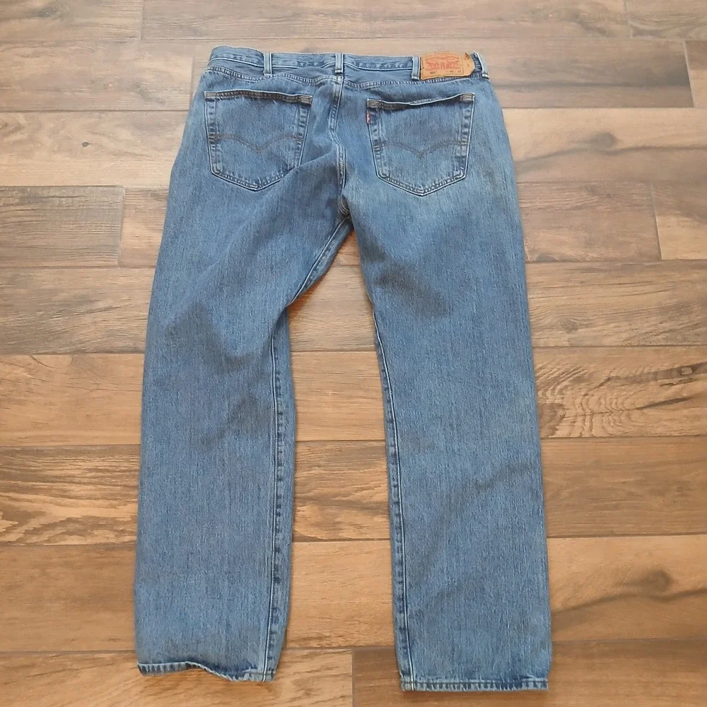 Levi's 501 Jeans Mens 40x32 (FITS 38x30) Blue Denim Button Fly Straight Leg